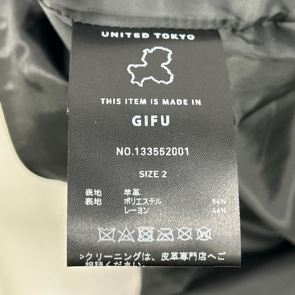 UNITED TOKYO Black Lamb Leather Single Rider Jacket Size 2