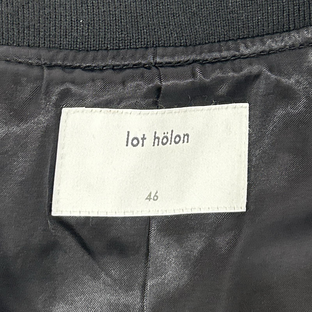lot holon H34-207 Black Lamb Leather Quilted Jacket Size 46