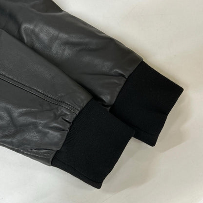lot holon H34-207 Black Lamb Leather Quilted Jacket Size 46
