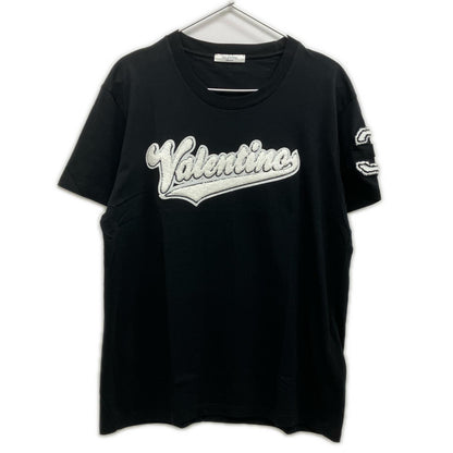 VALENTINO Black Cotton Logo Patch T-Shirt Size S