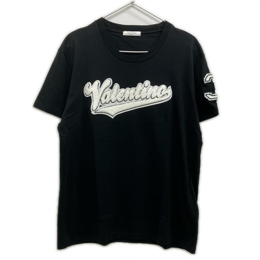 VALENTINO Black Cotton Logo Patch T-Shirt Size S