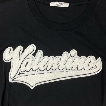 VALENTINO Black Cotton Logo Patch T-Shirt Size S
