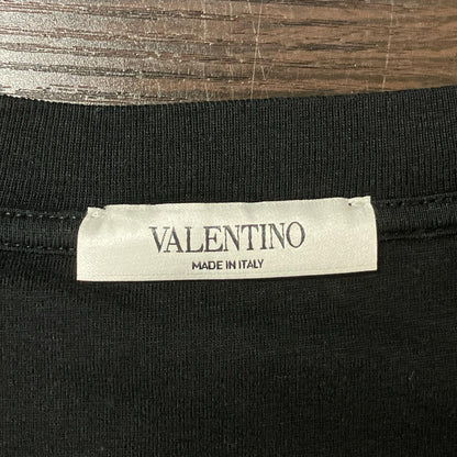 VALENTINO Black Cotton Logo Patch T-Shirt Size S