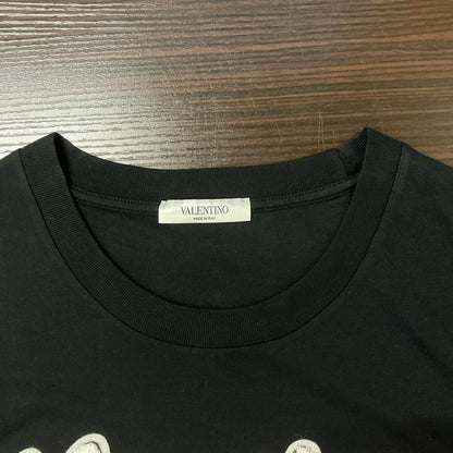 VALENTINO Black Cotton Logo Patch T-Shirt Size S