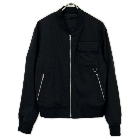 WOOYOUNGMI Black D-Ring Bomber Jacket Size 46