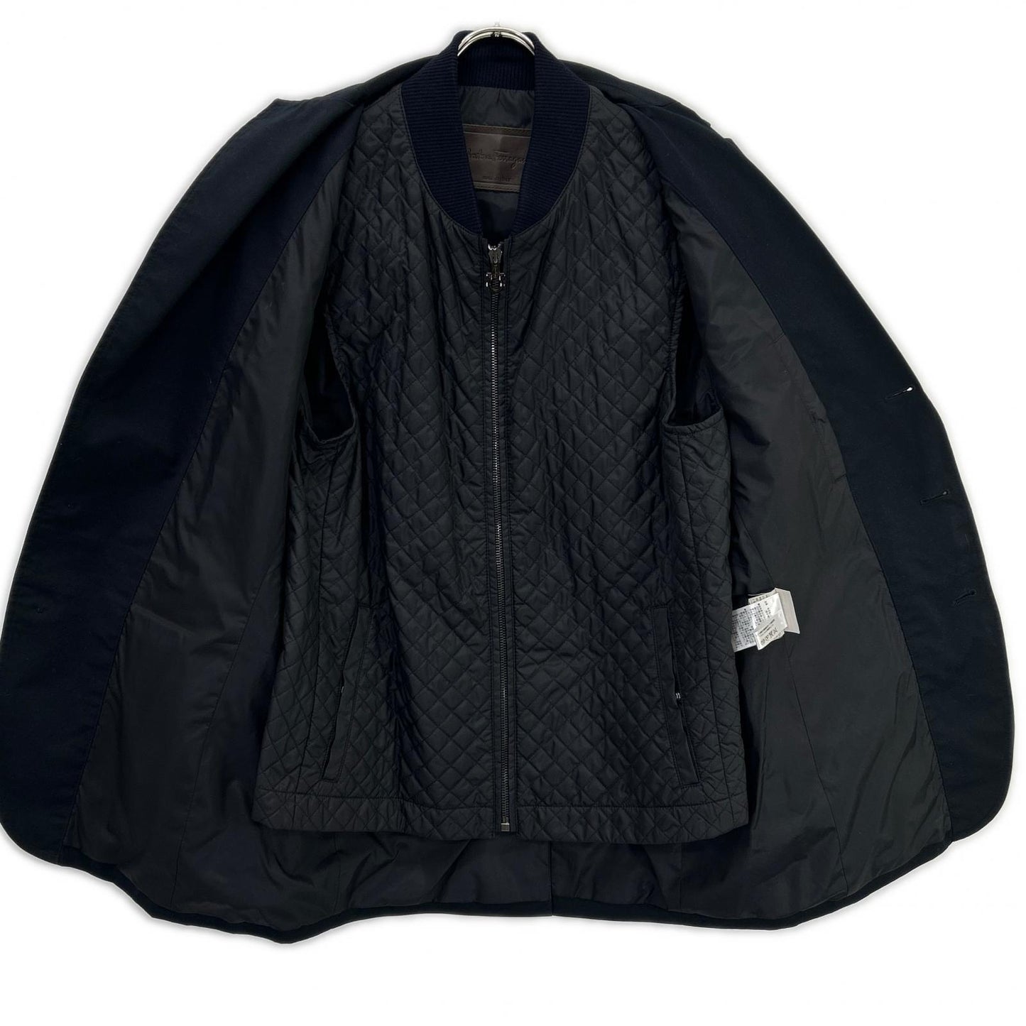 Salvatore Ferragamo Quilted Gilet Jacket Coat Black Size 46