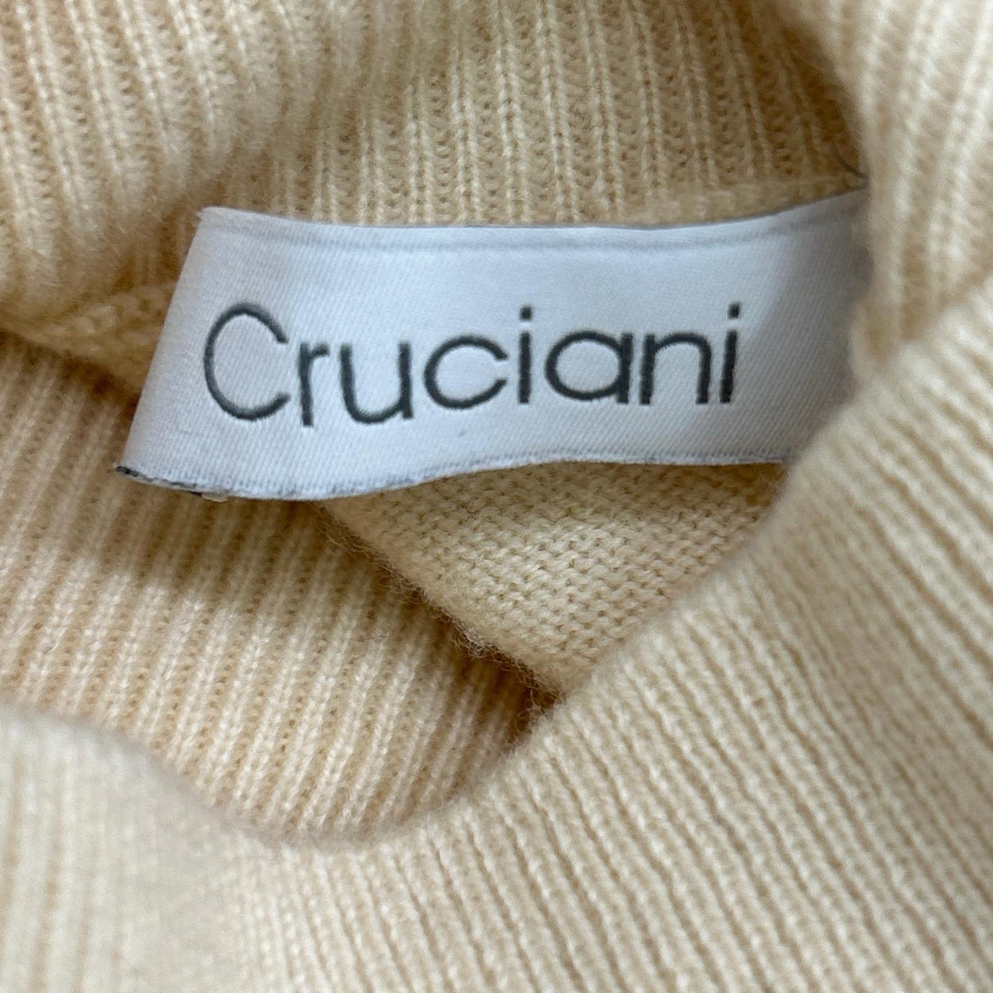 Cruciani Beige Cashmere High-Neck Knit Sweater Size 42