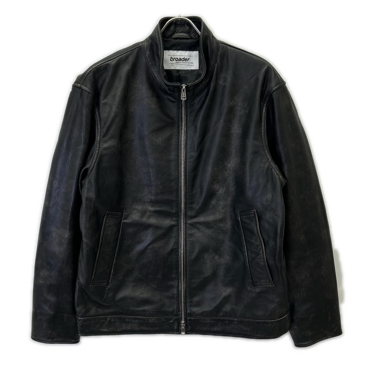 BRD- Basic Leather Vintage Black Jacket Size MAX