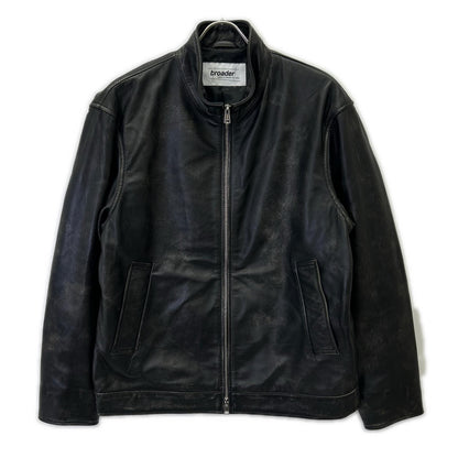BRD- Basic Leather Vintage Black Jacket Size MAX