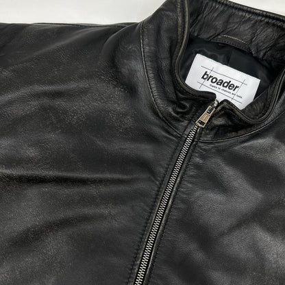 BRD- Basic Leather Vintage Black Jacket Size MAX