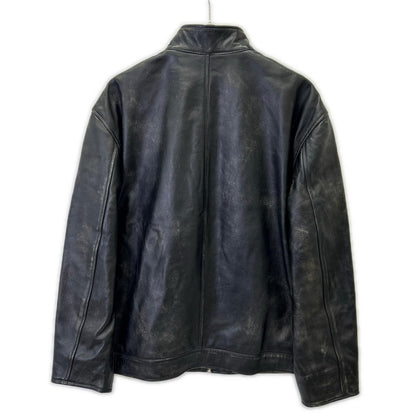 BRD- Basic Leather Vintage Black Jacket Size MEGA