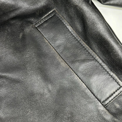 BRD- Basic Leather Vintage Black Jacket Size MEGA