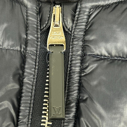 LOUIS VUITTON Quilted Logo Patch Down Jacket Navy Size 48