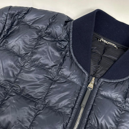 LOUIS VUITTON Quilted Logo Patch Down Jacket Navy Size 48