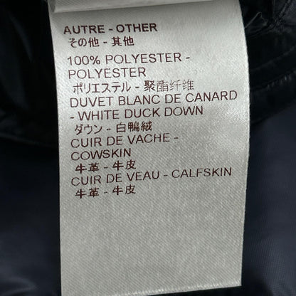 LOUIS VUITTON Quilted Logo Patch Down Jacket Navy Size 48