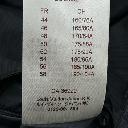 LOUIS VUITTON Quilted Logo Patch Down Jacket Navy Size 48