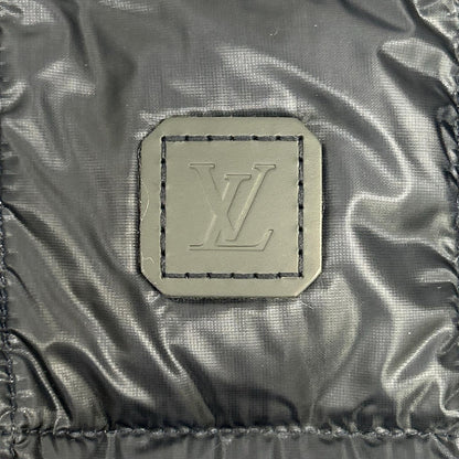 LOUIS VUITTON Quilted Logo Patch Down Jacket Navy Size 48
