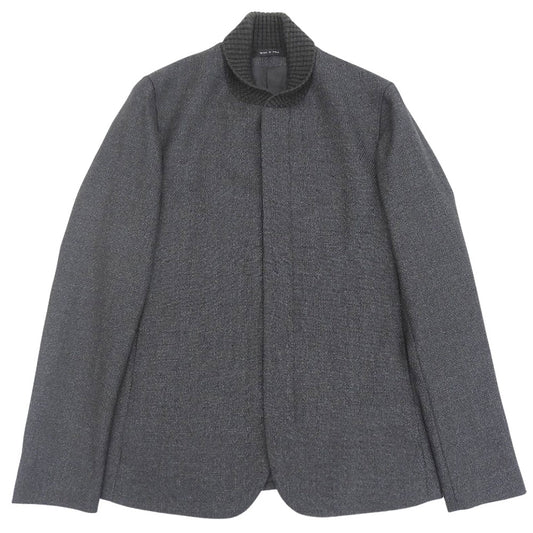 EMPORIOARMANI Gray Cashmere Blend Zip-Up Jacket Size 44