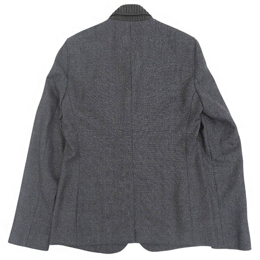 EMPORIOARMANI Gray Cashmere Blend Zip-Up Jacket Size 44
