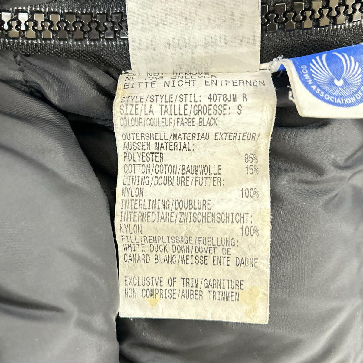 CANADA GOOSE Black Kamloops Down Jacket Size S