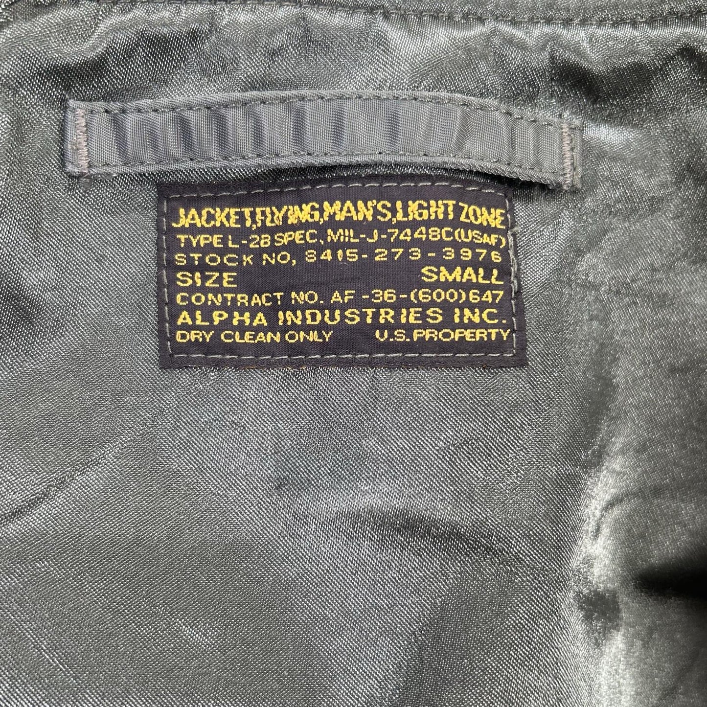 ALPHA INDUSTRIES L-2B Vintage Flight Jacket Green Size S