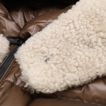 MONCLER GRENOBLE Barrhorn Shearling Jacket Brown Size 3