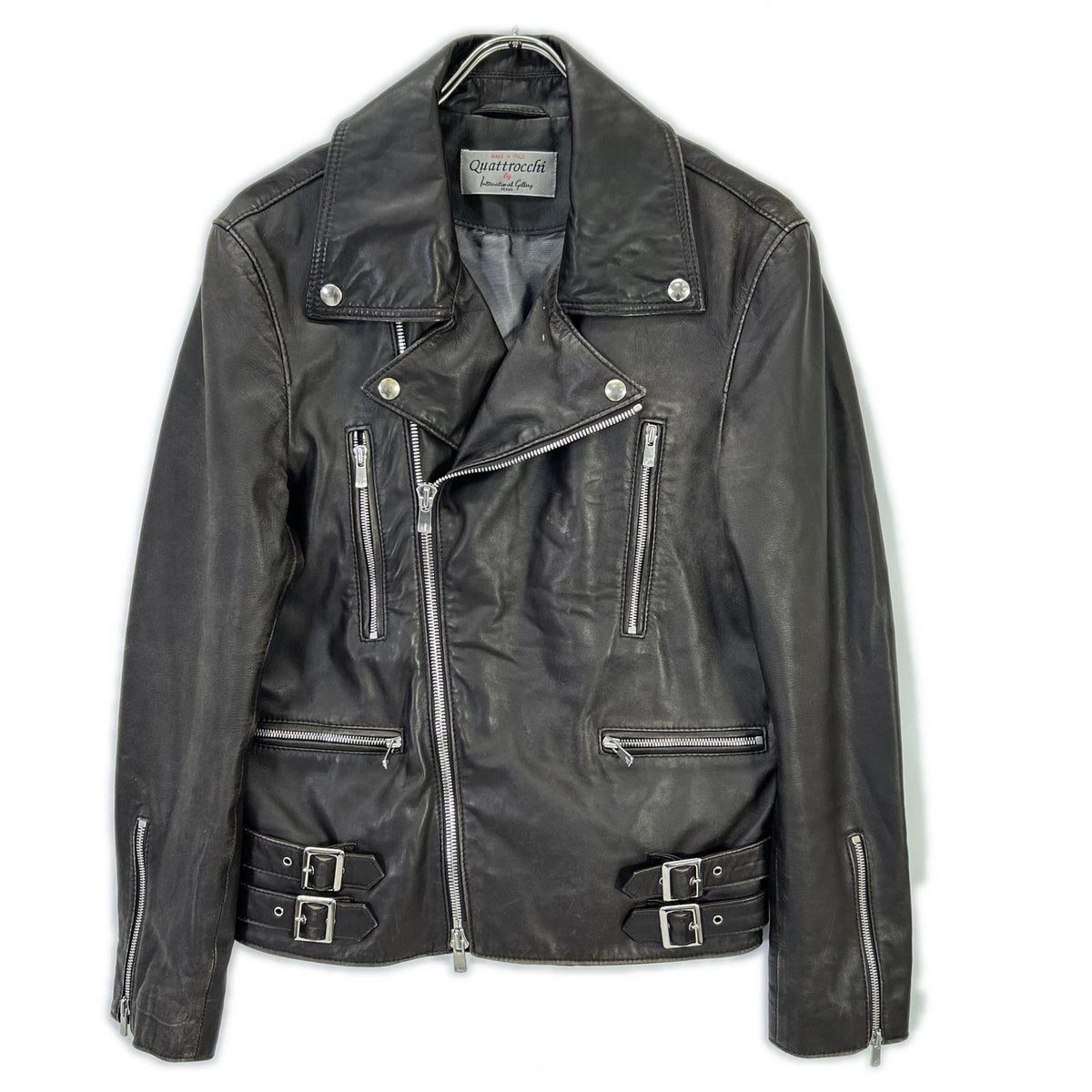 Quattrocchi x Beams Lamb Leather Riders Jacket Size 46