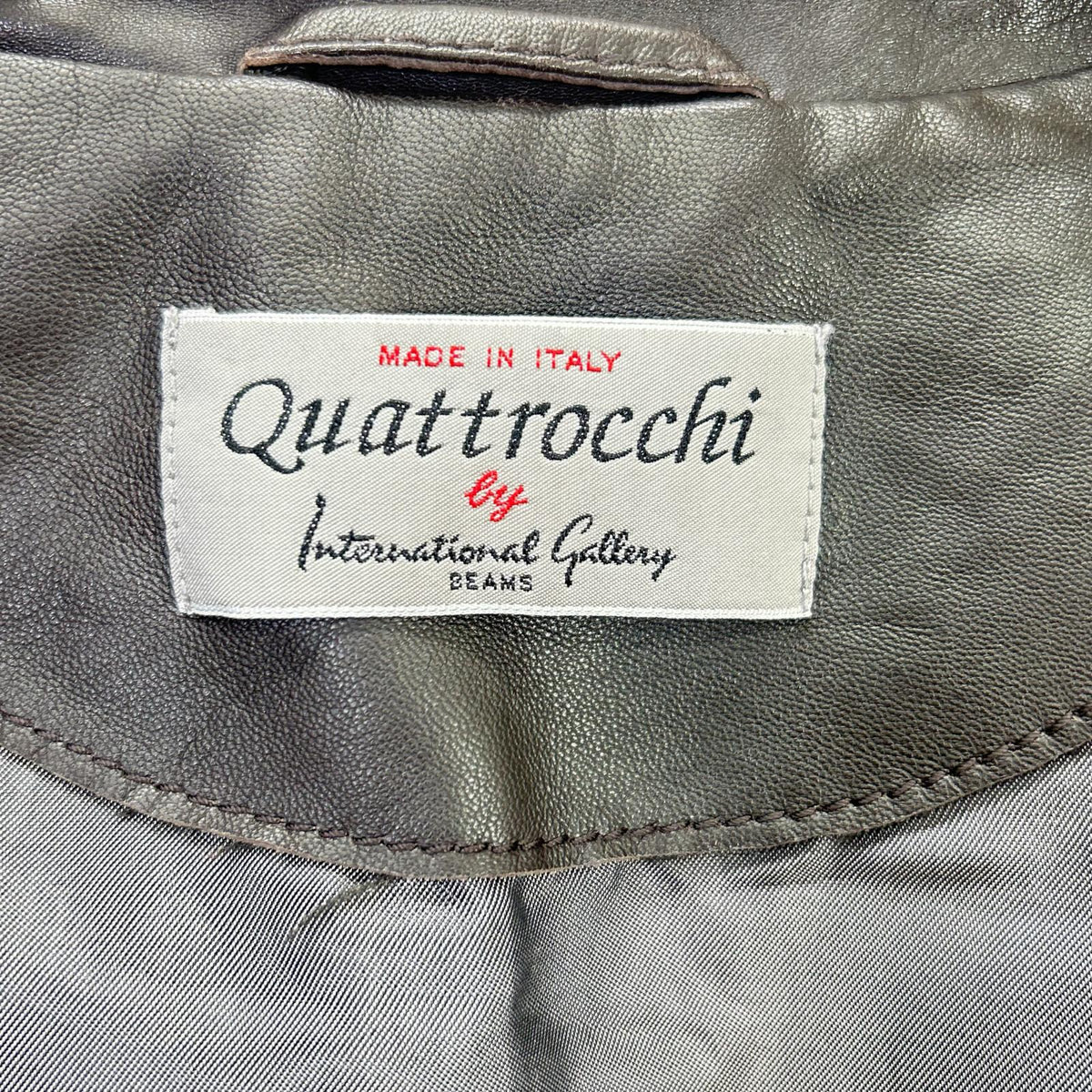 Quattrocchi x Beams Lamb Leather Riders Jacket Size 46