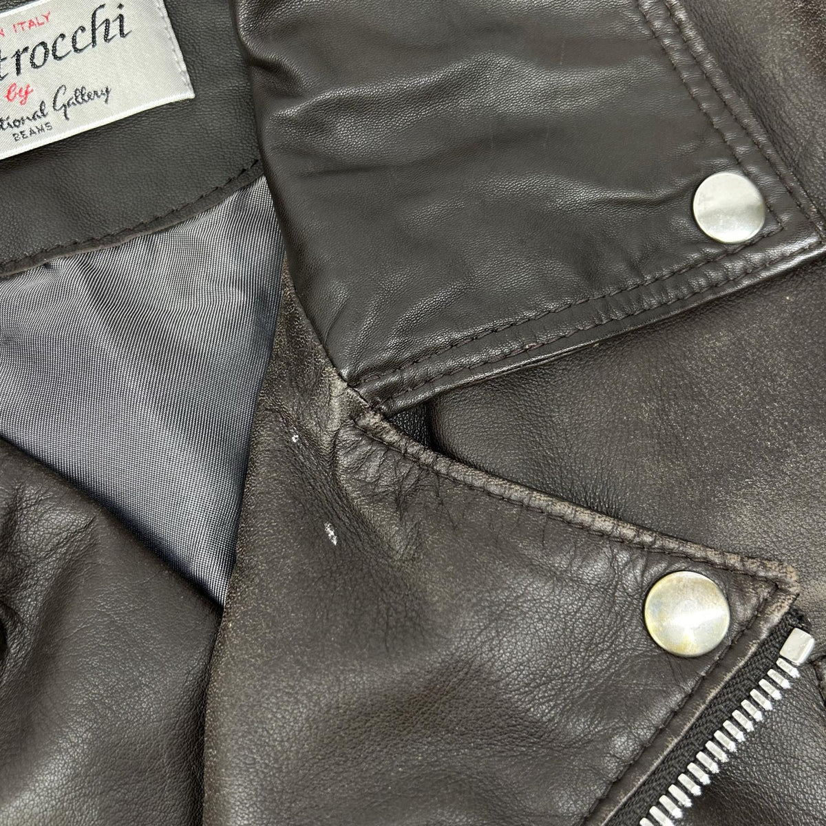 Quattrocchi x Beams Lamb Leather Riders Jacket Size 46