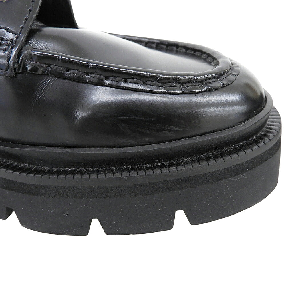 AMI PARIS Black Patent Leather Double Strap Boots Size EU 44
