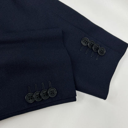 ESTNATION Navy Wool REDA Notch Lapel Pique Jacket Size 48