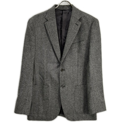 ESTNATION Grey Wool ORMEZZANO Herringbone Jacket Size 48