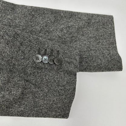 ESTNATION Grey Wool ORMEZZANO Herringbone Jacket Size 48