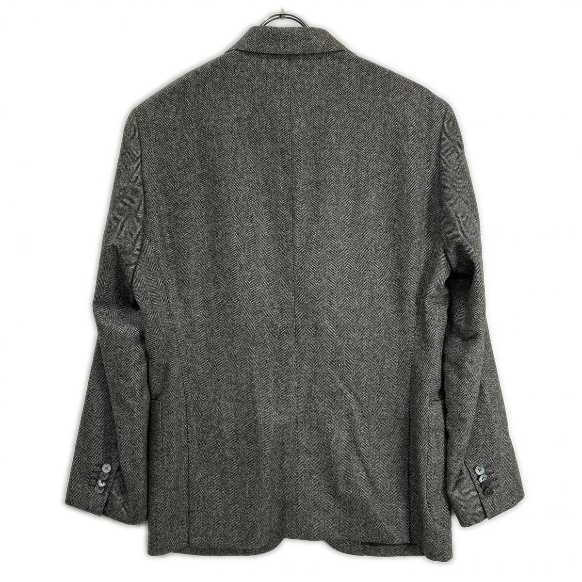ESTNATION Grey Wool ORMEZZANO Herringbone Jacket Size 48