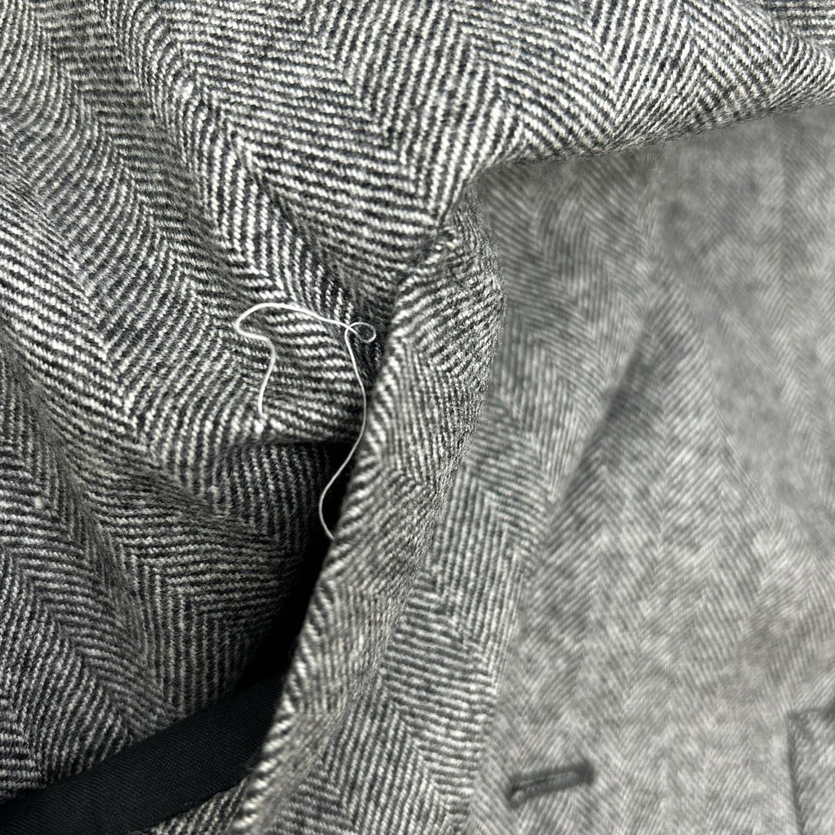 ESTNATION Grey Wool ORMEZZANO Herringbone Jacket Size 48