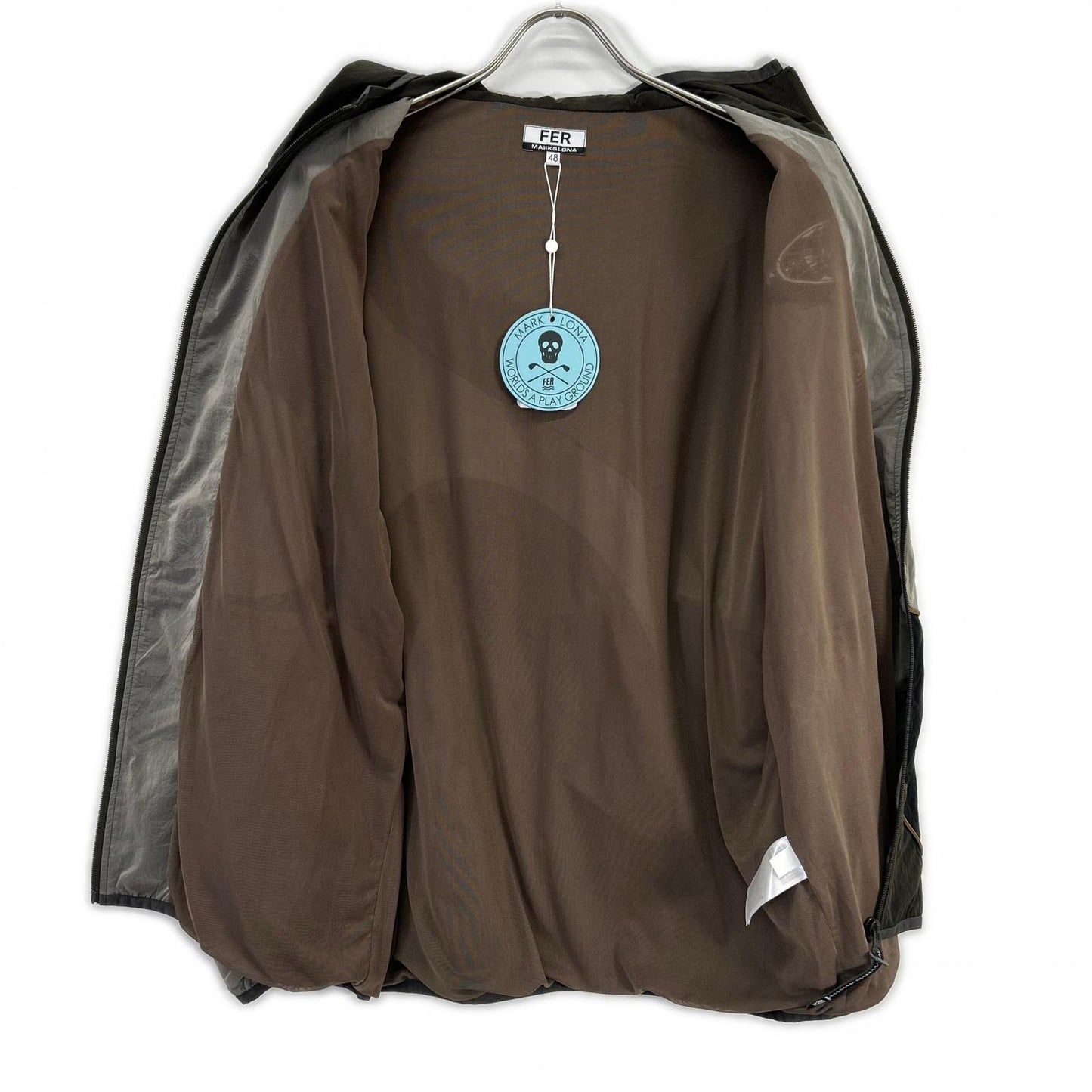 MARK&LONA Streamer Crinkle Nylon Hooded Jacket Brown Size 48