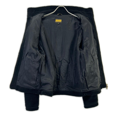 ARCHIVIO Bargello Gold Teddy Fleece Jacket Black Size 46