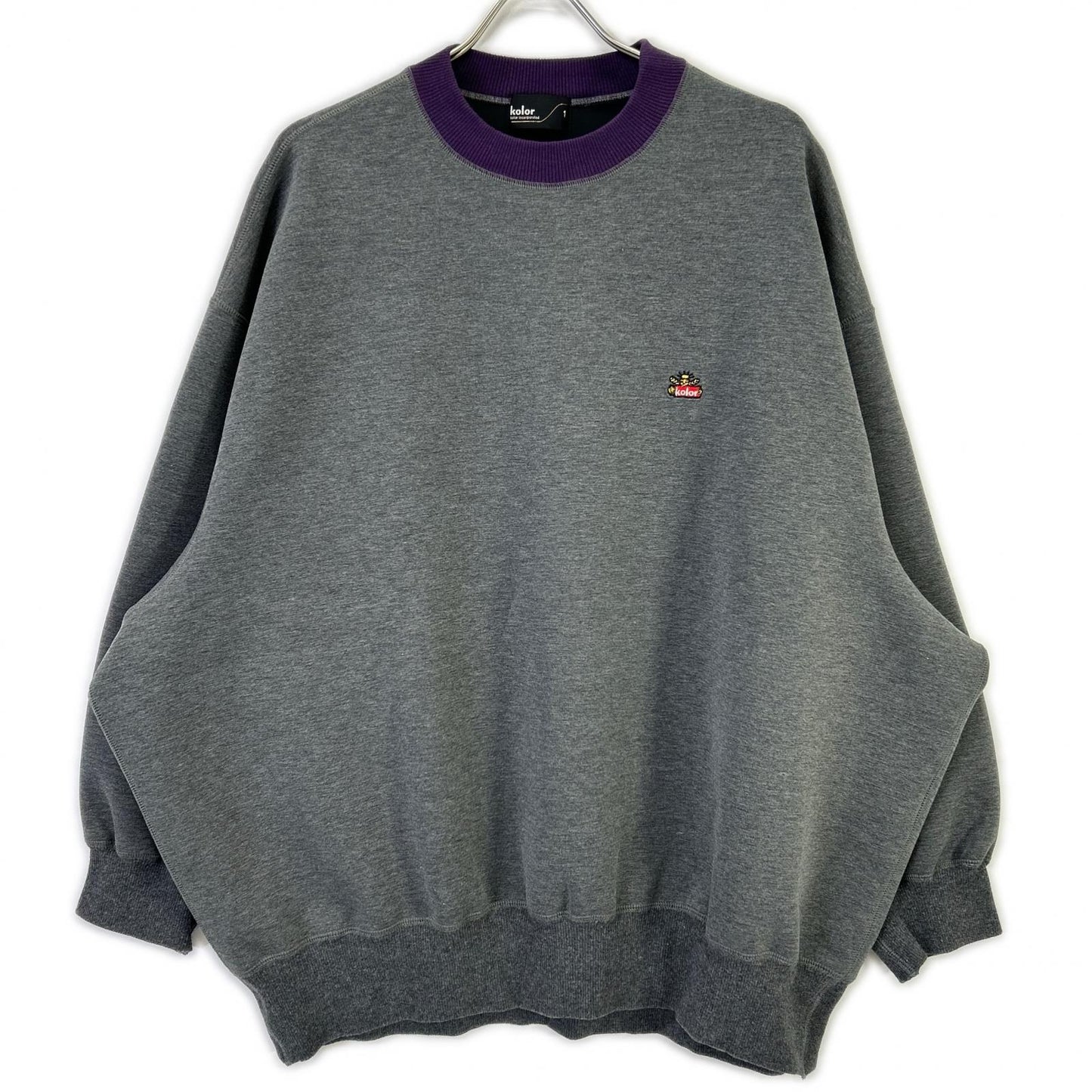 kolor Logo Emb. Double-Faced Crewneck Sweatshirt Gray Size 1