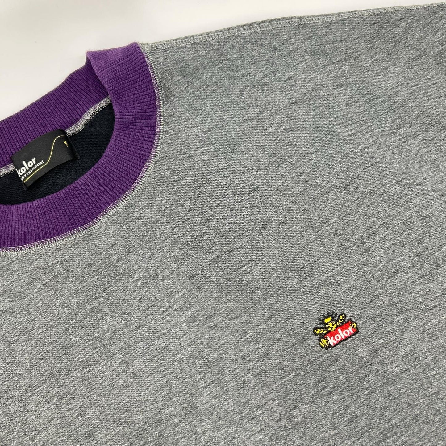 kolor Logo Emb. Double-Faced Crewneck Sweatshirt Gray Size 1