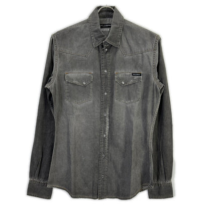 DOLCE&GABBANA Sicilia Western Denim Shirt Gray Size 39