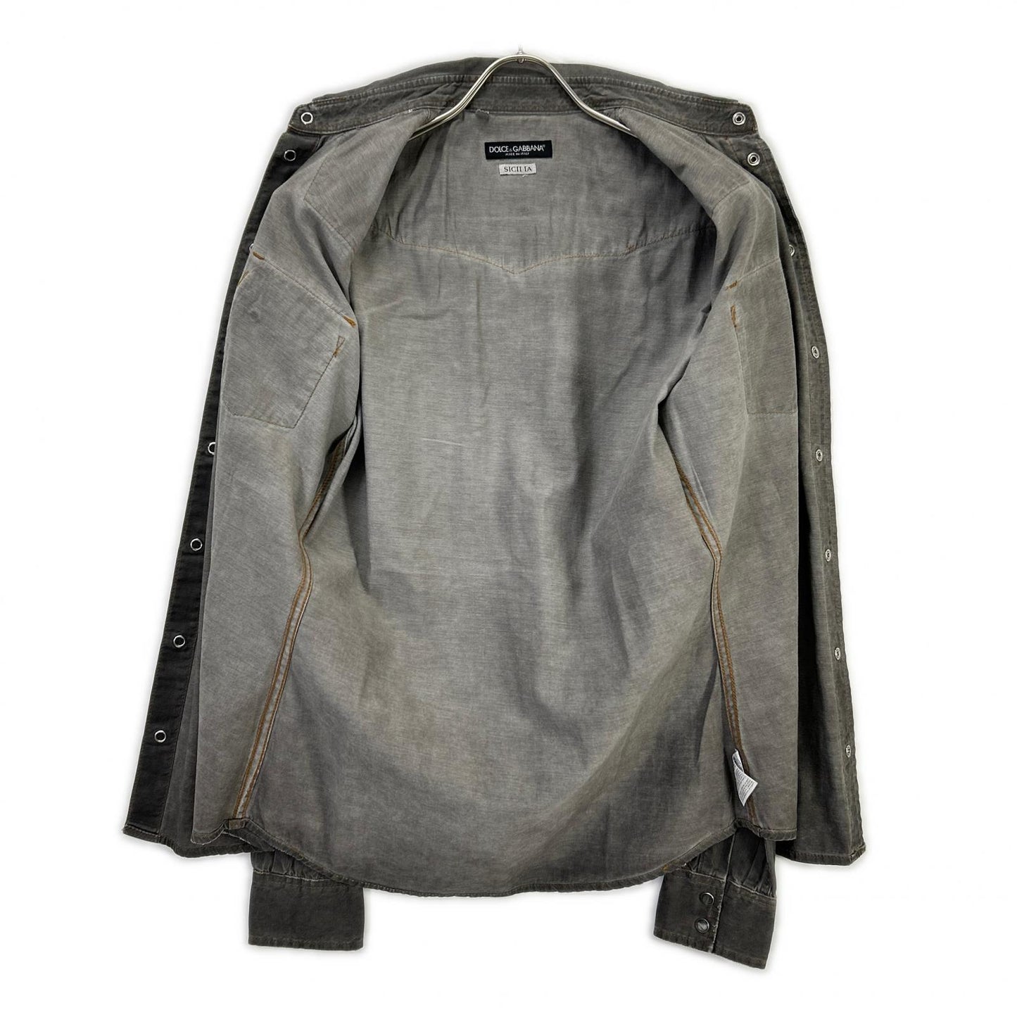 DOLCE&GABBANA Sicilia Western Denim Shirt Gray Size 39