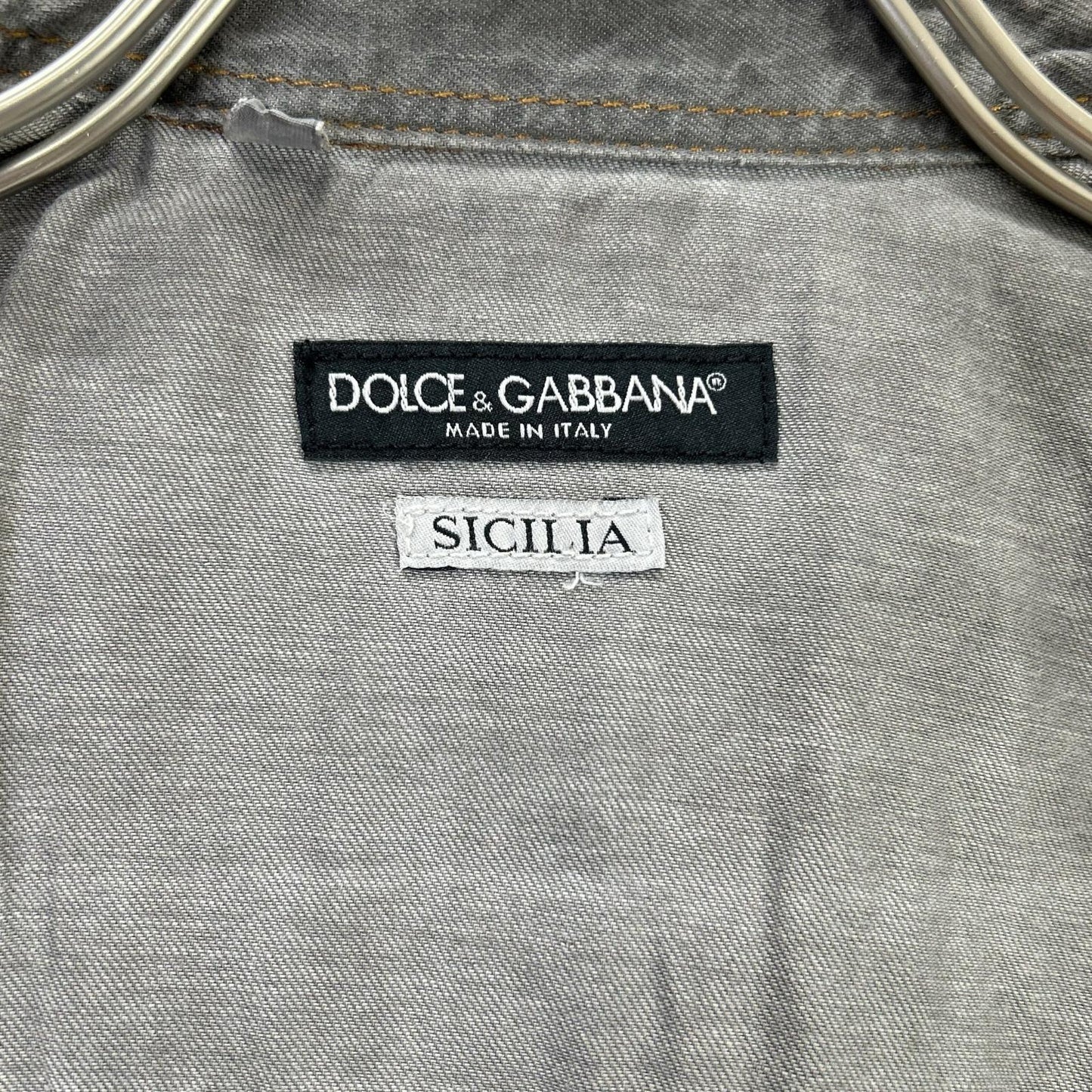 DOLCE&GABBANA Sicilia Western Denim Shirt Gray Size 39