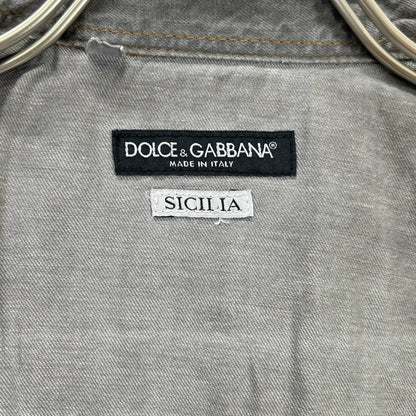 DOLCE&GABBANA Sicilia Western Denim Shirt Gray Size 39