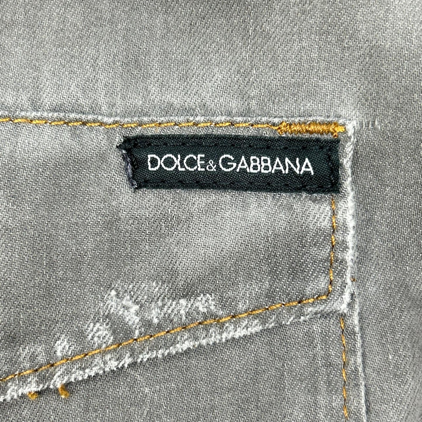 DOLCE&GABBANA Sicilia Western Denim Shirt Gray Size 39