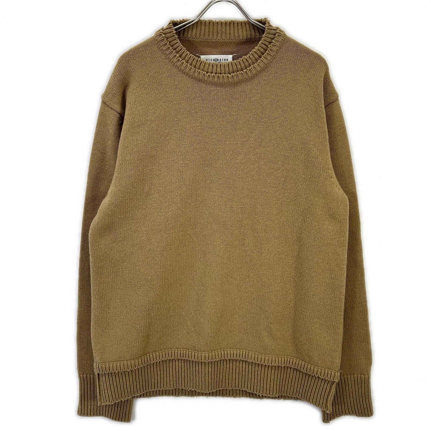 Maison Margiela Suede Elbow Patch Knit Sweater Beige Size L