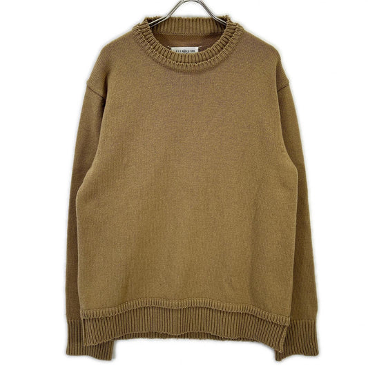 Maison Margiela Suede Elbow Patch Knit Sweater Beige Size L