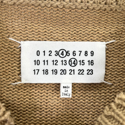 Maison Margiela Suede Elbow Patch Knit Sweater Beige Size L