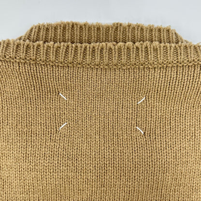 Maison Margiela Suede Elbow Patch Knit Sweater Beige Size L
