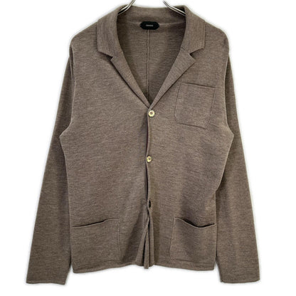 ZANONE Rib Knit Single Jacket Brown Size 50