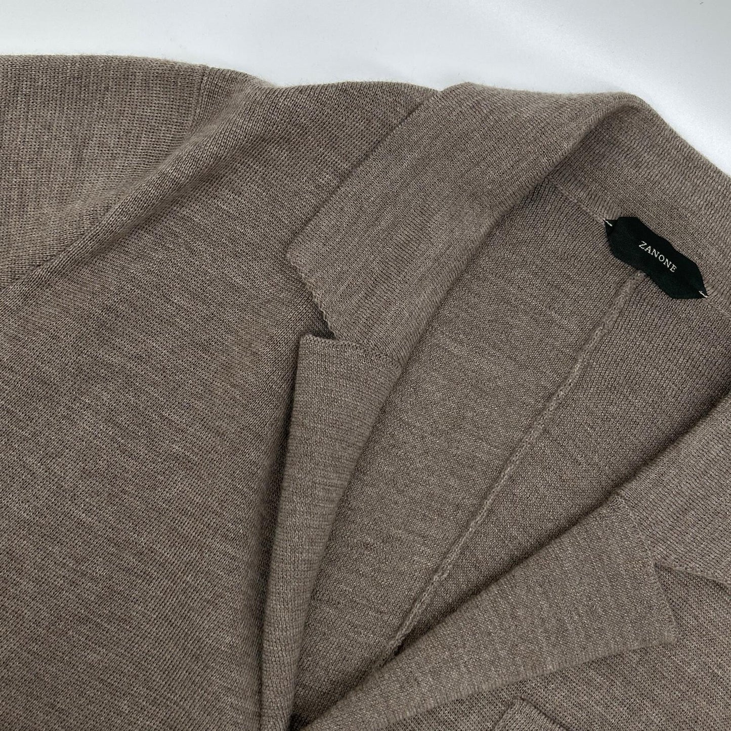 ZANONE Rib Knit Single Jacket Brown Size 50